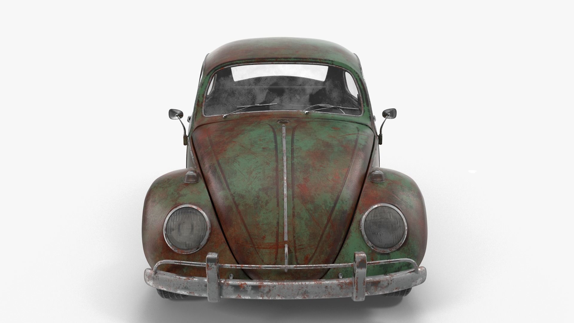Volkswagen fusca Rusty 3D model_5