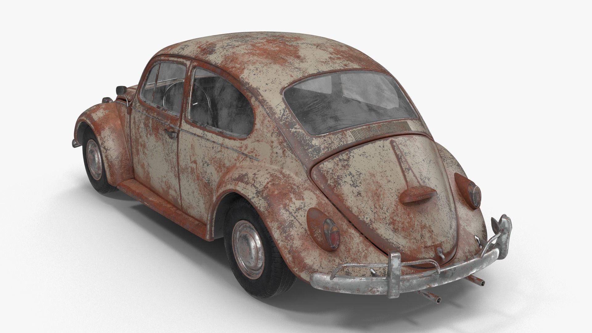Volkswagen fusca Rusty 3D model_3