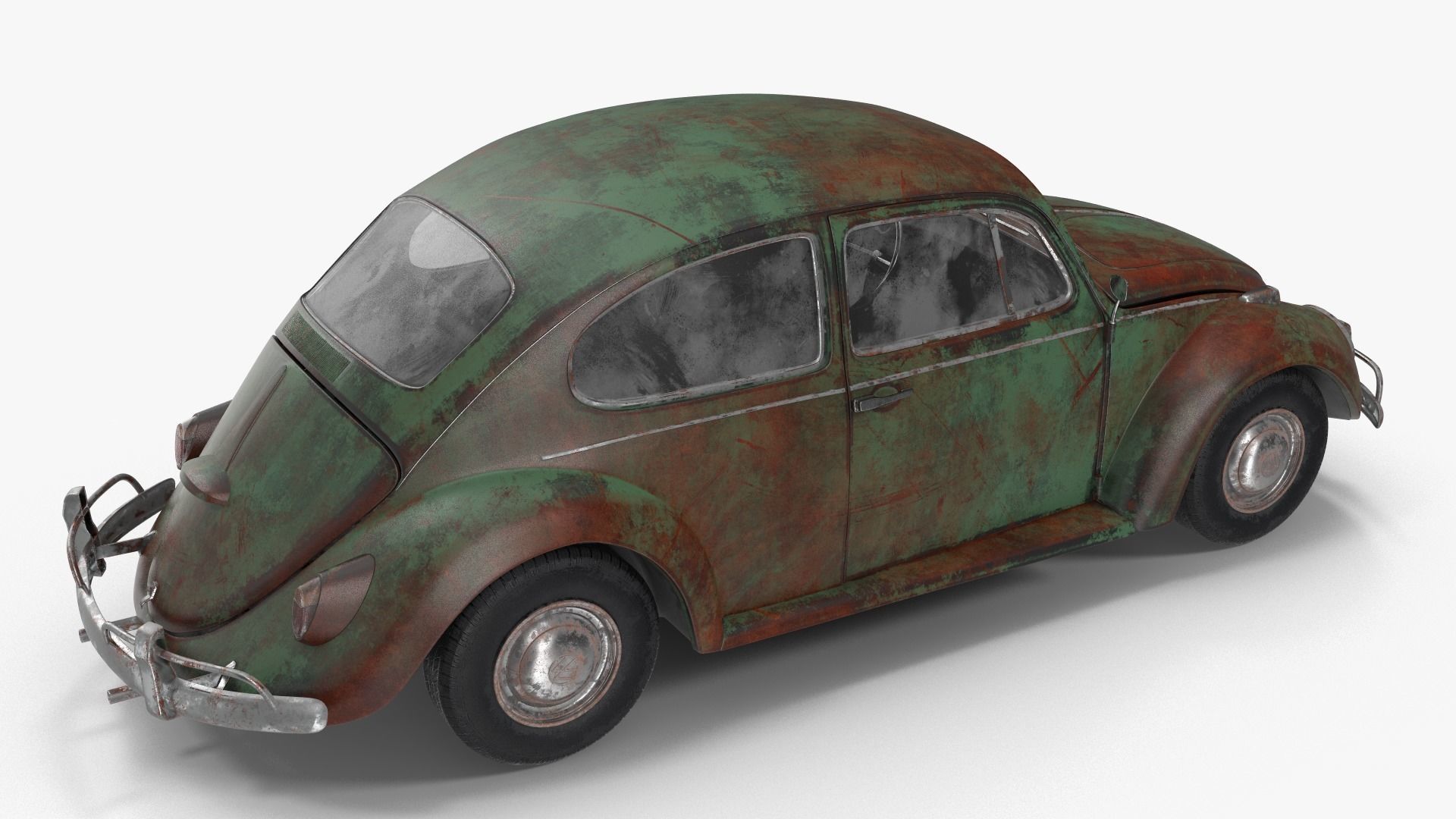 Volkswagen fusca Rusty 3D model_6