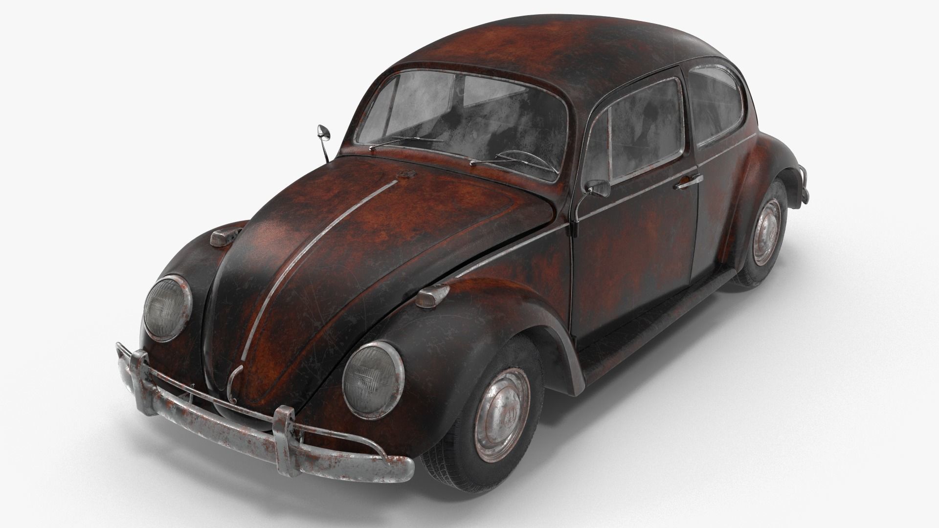 Volkswagen fusca Rusty 3D model_7