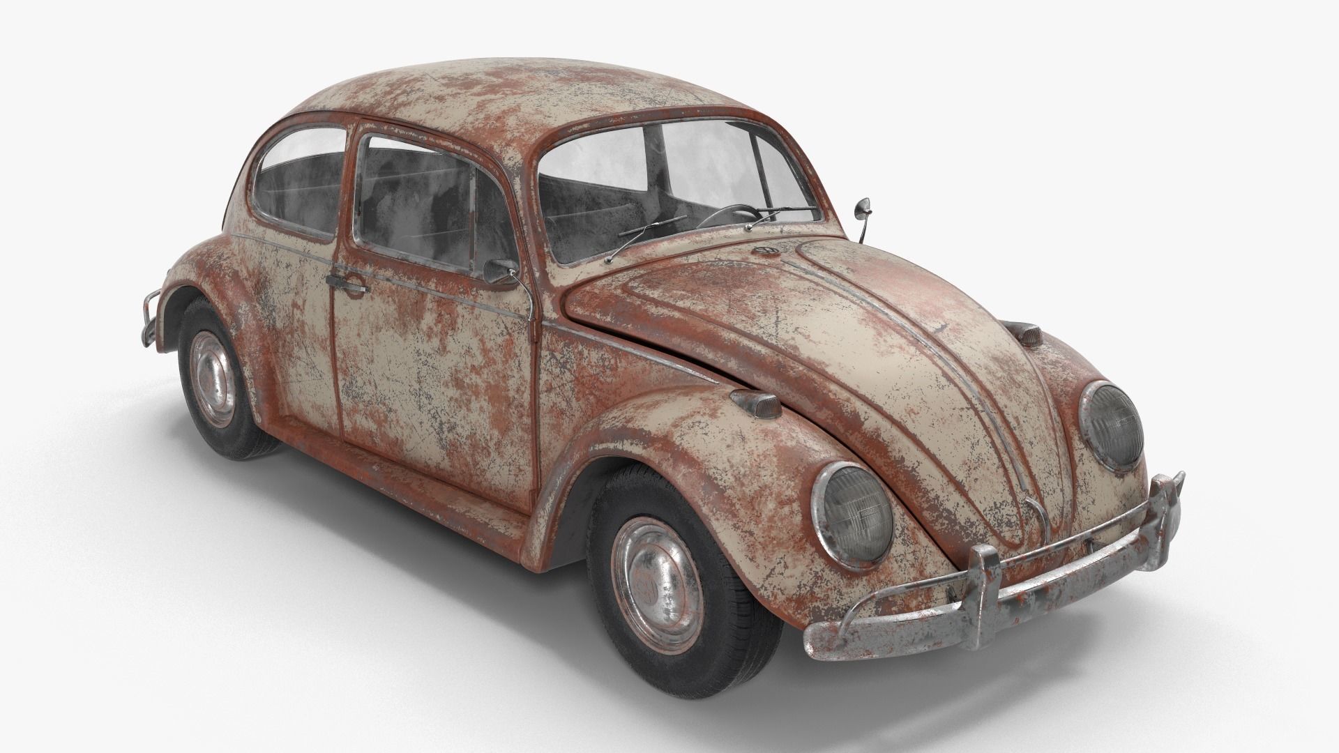 Volkswagen fusca Rusty 3D model_1