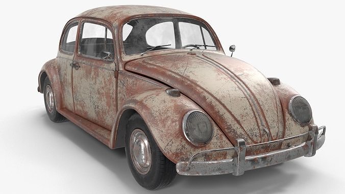 Volkswagen fusca Rusty 3D model