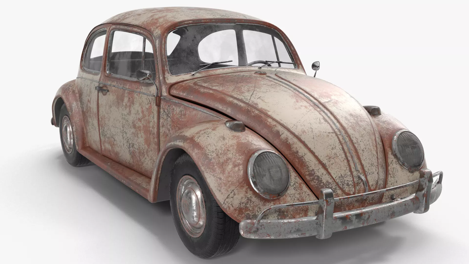 Volkswagen fusca Rusty 3D model_0
