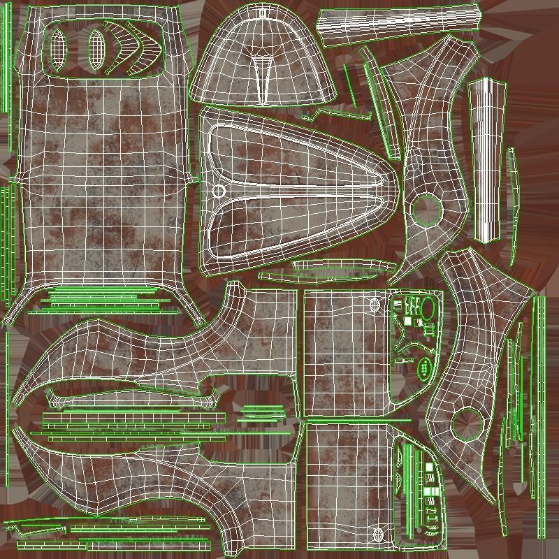 Volkswagen fusca Rusty 3D model_13