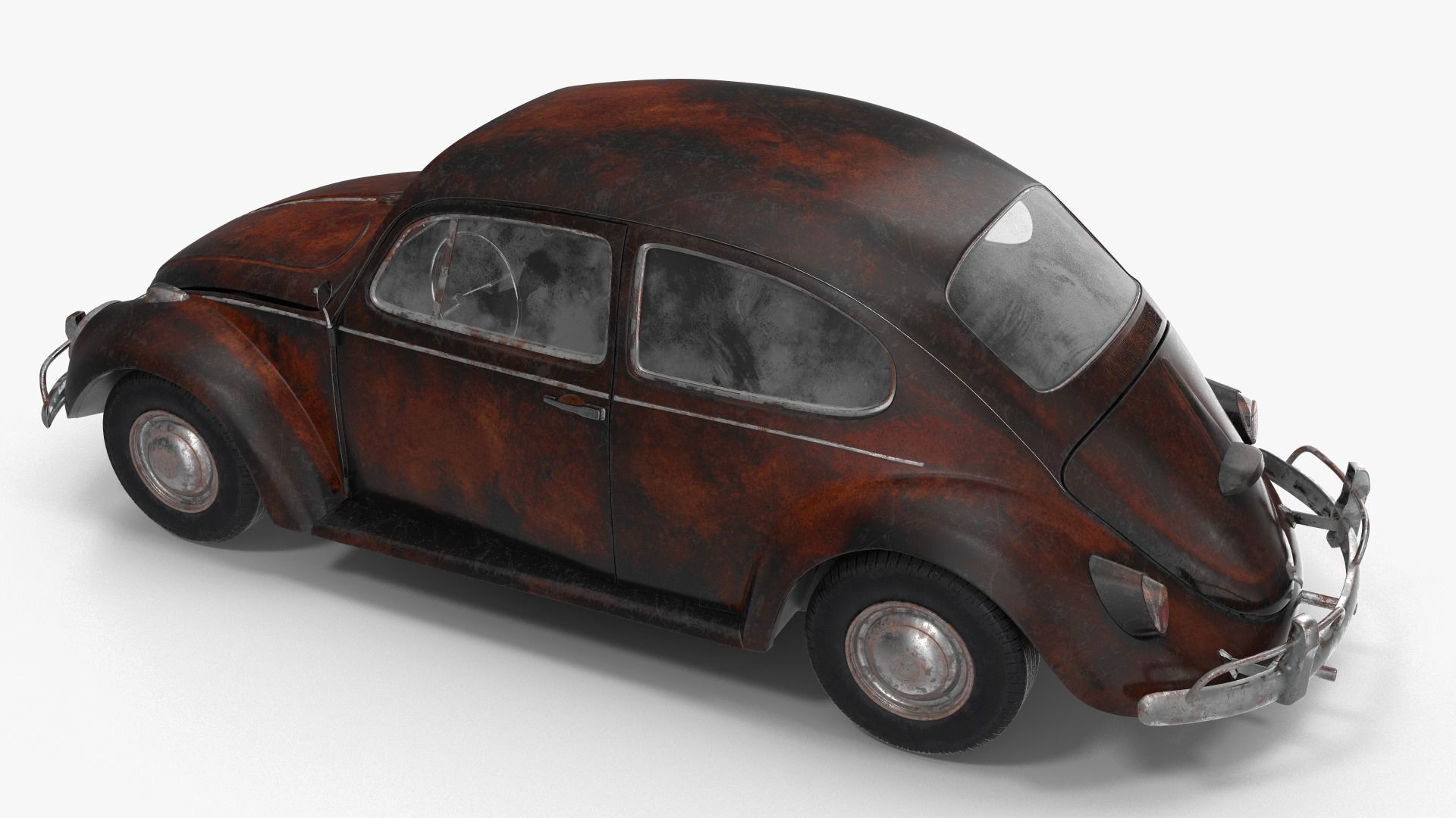 Volkswagen fusca Rusty 3D model_8