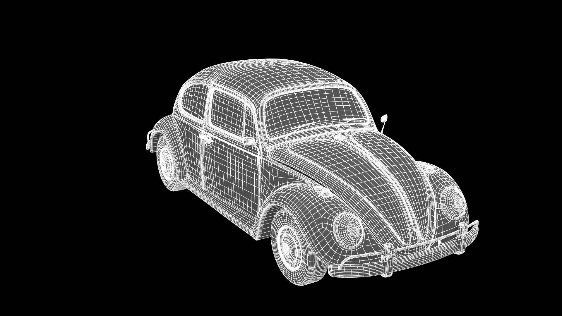 Volkswagen fusca Rusty 3D model_12