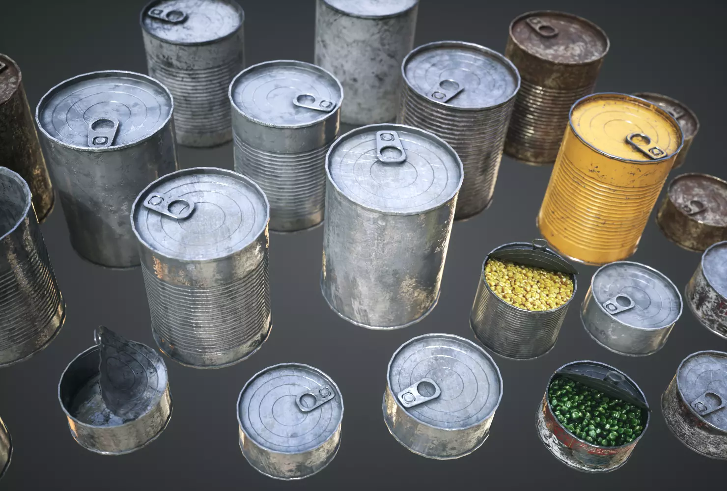 Cans Pack Low-poly 3D model