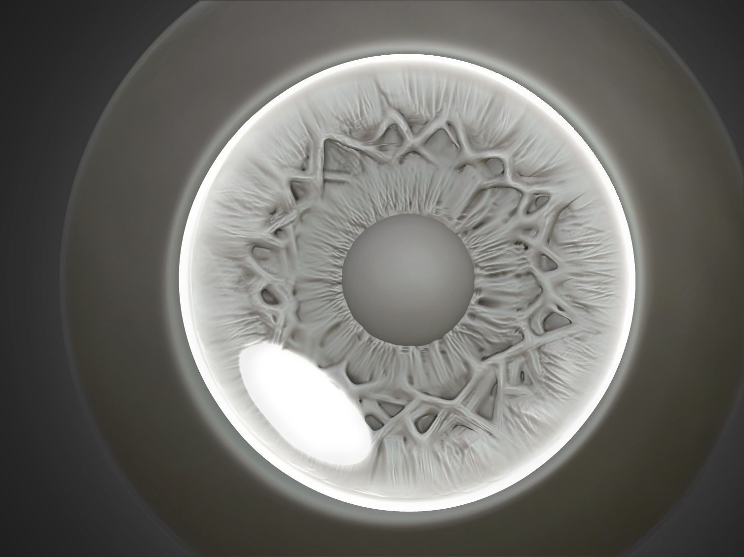 Eye Realistic wall light with circular design 3D model_1