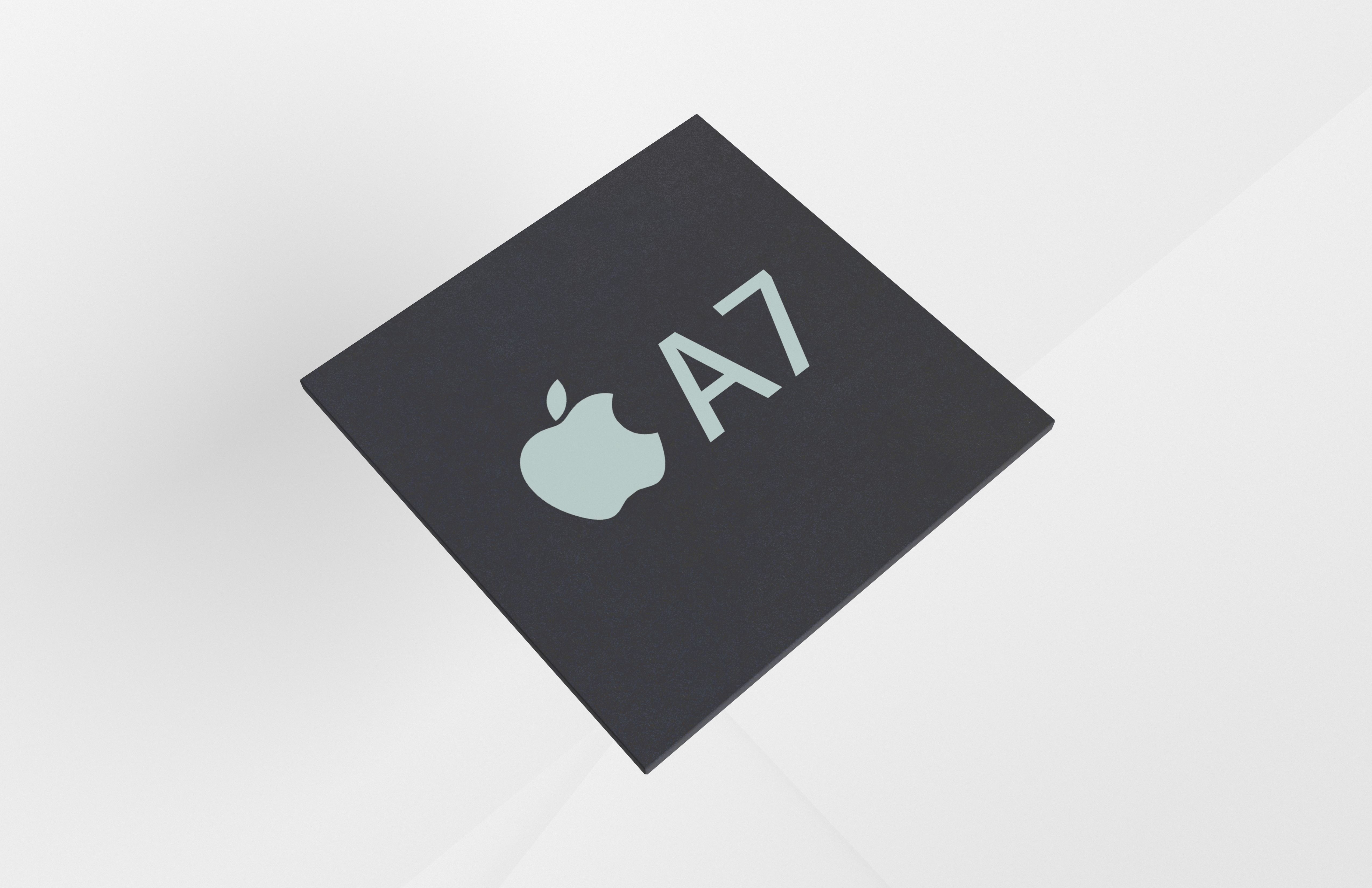Apple CPU A7 Low-poly 3D model_4