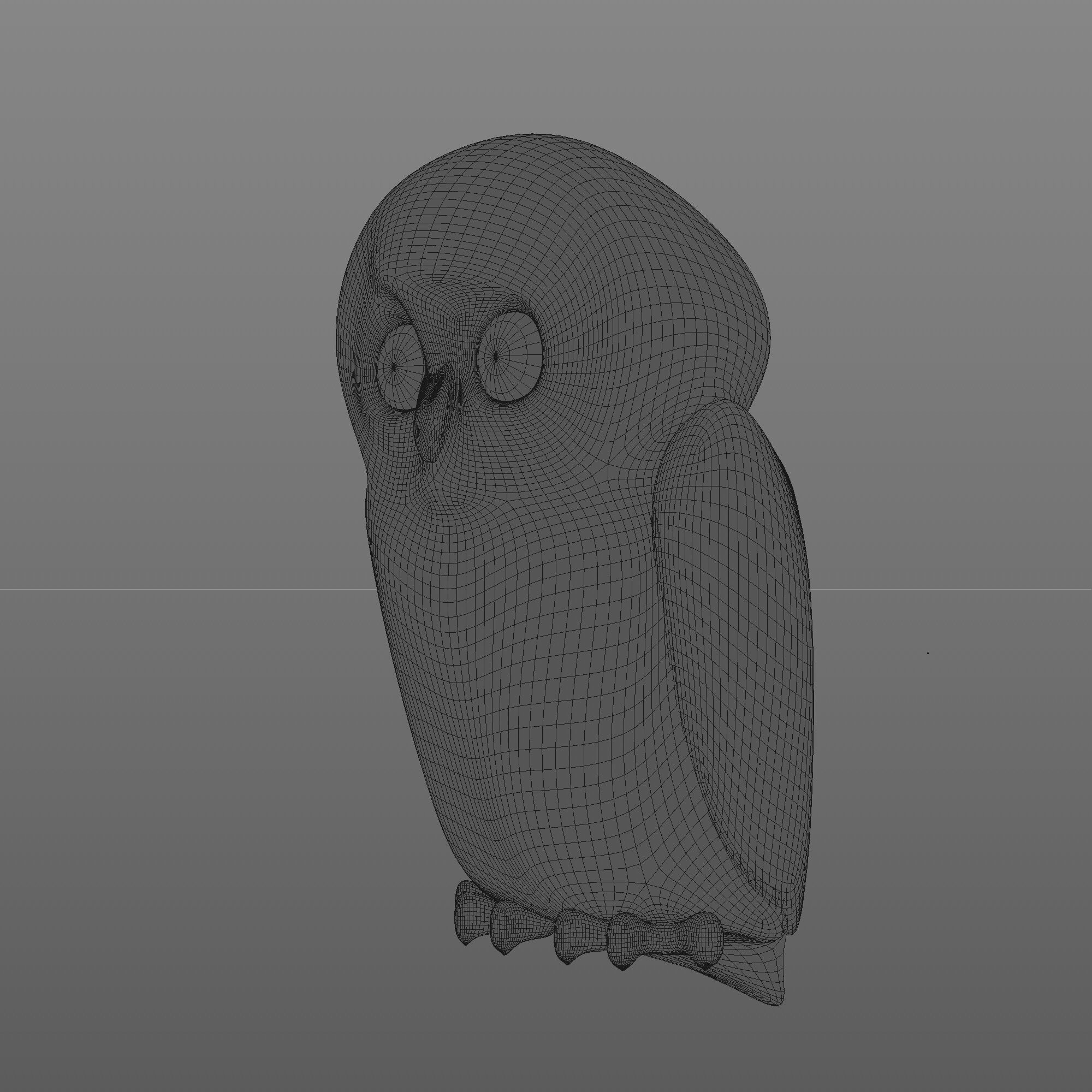 Owl Toy Low-poly 3D model_7