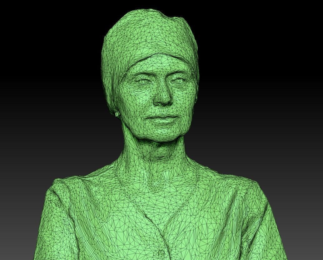 Adult surgical nurse in red uniform 125 Low-poly 3D model_5