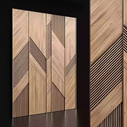 Wooden panels with planks