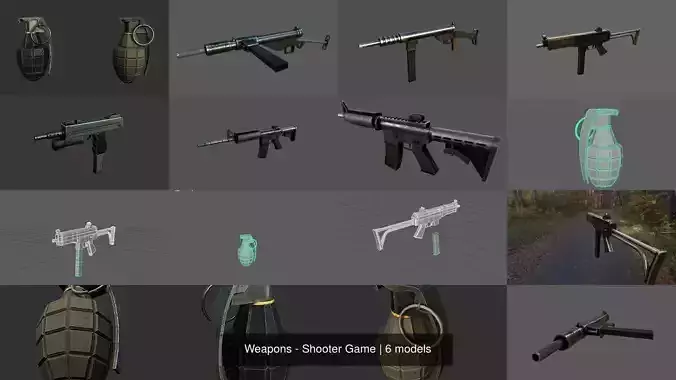 Weapons - Shooter Game 3D Model Collection