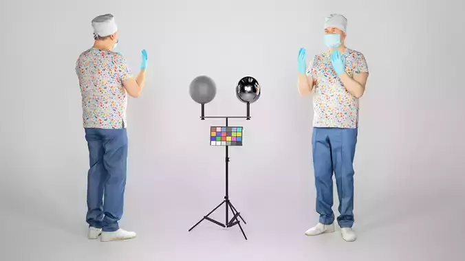 Adult surgeon doctor with mask and gloves 61