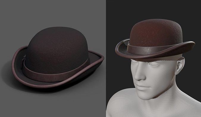 Human Hat Generic Brown protection classic basic package  Low-poly 3D model