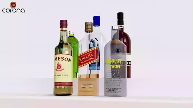 3D model Liquor Bottles Set - Alcohol