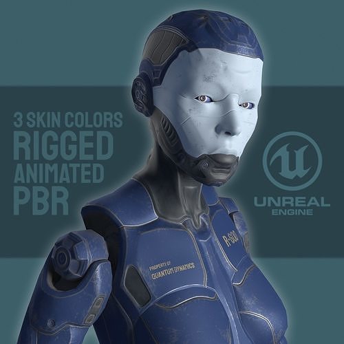 Sci-Fi robot Low-poly 3D model