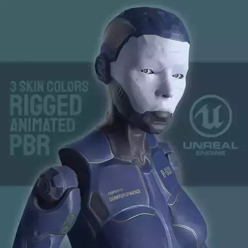 Sci-Fi robot Low-poly 3D model