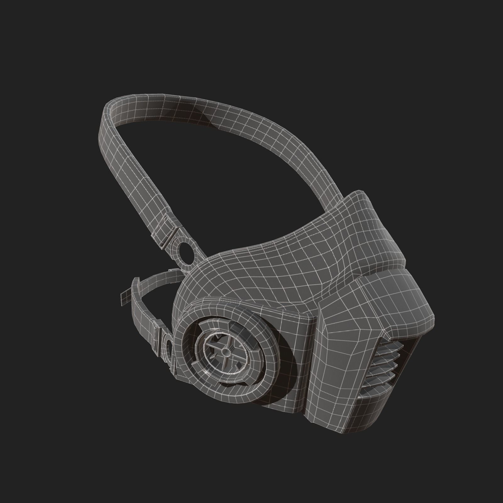 Gas mask helmet scifi fantasy Generic plastic military  Low-poly 3D model_7