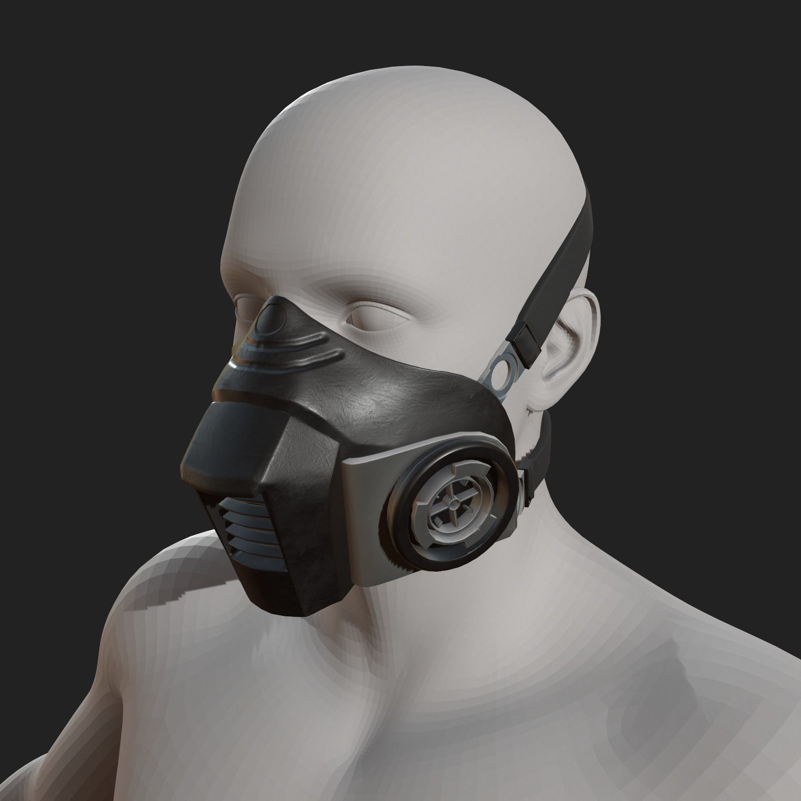 Gas mask helmet scifi fantasy Generic plastic military  Low-poly 3D model_1
