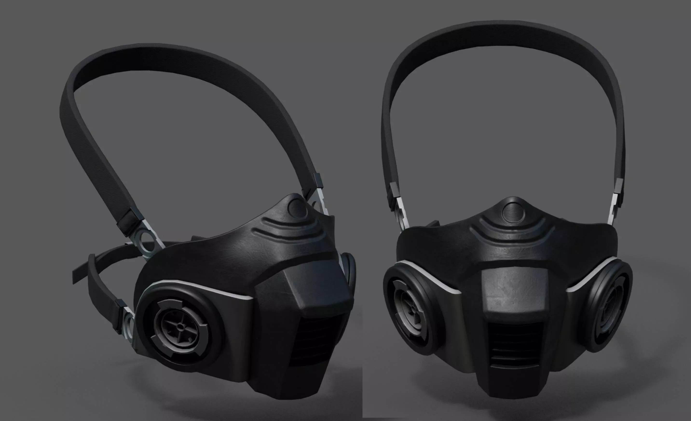 Gas mask helmet scifi fantasy Generic plastic military  Low-poly 3D model_0