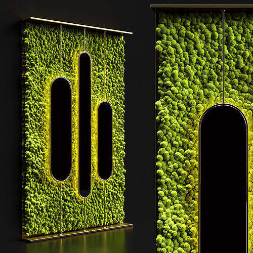Stabilized moss and mirrors 3D model