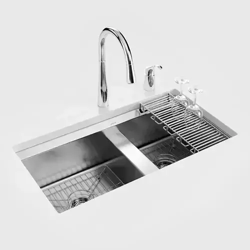Under-mount kitchen sink 8 Degree 3D model