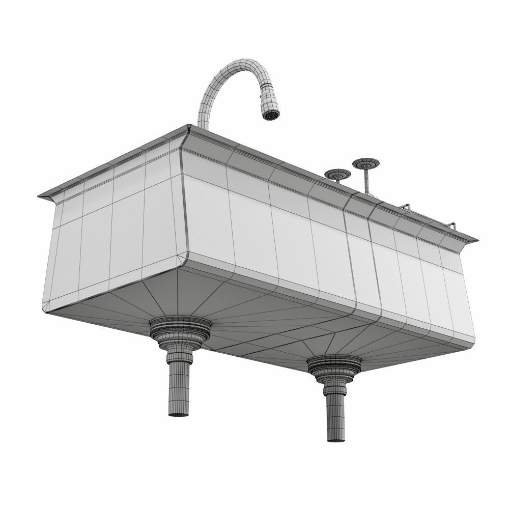 Under-mount kitchen sink 8 Degree 3D model_5