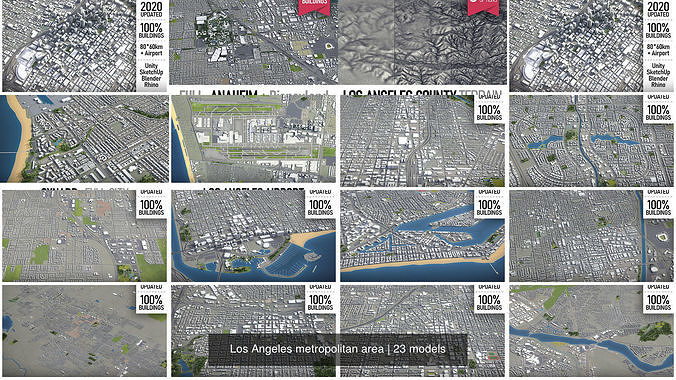 Los Angeles 3D Model Pack 4