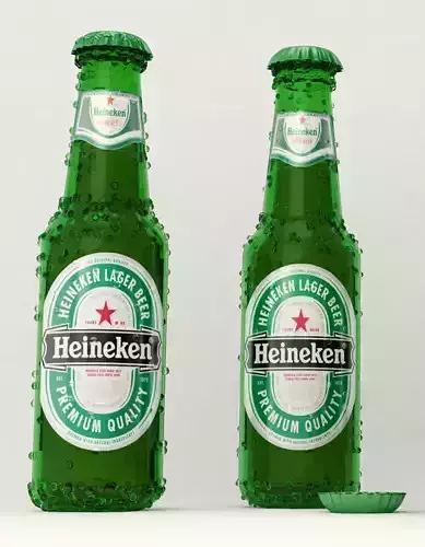 3D model Heineken Beer Bottle 3D model Low-poly 3D model