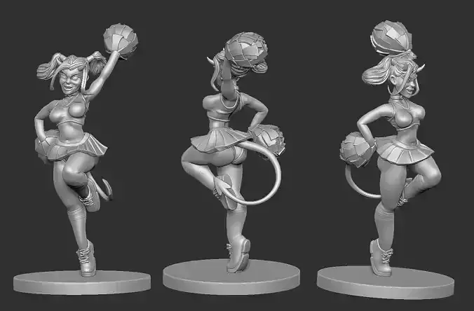 Devil Girl Pinup - Cheerleader 3D print model