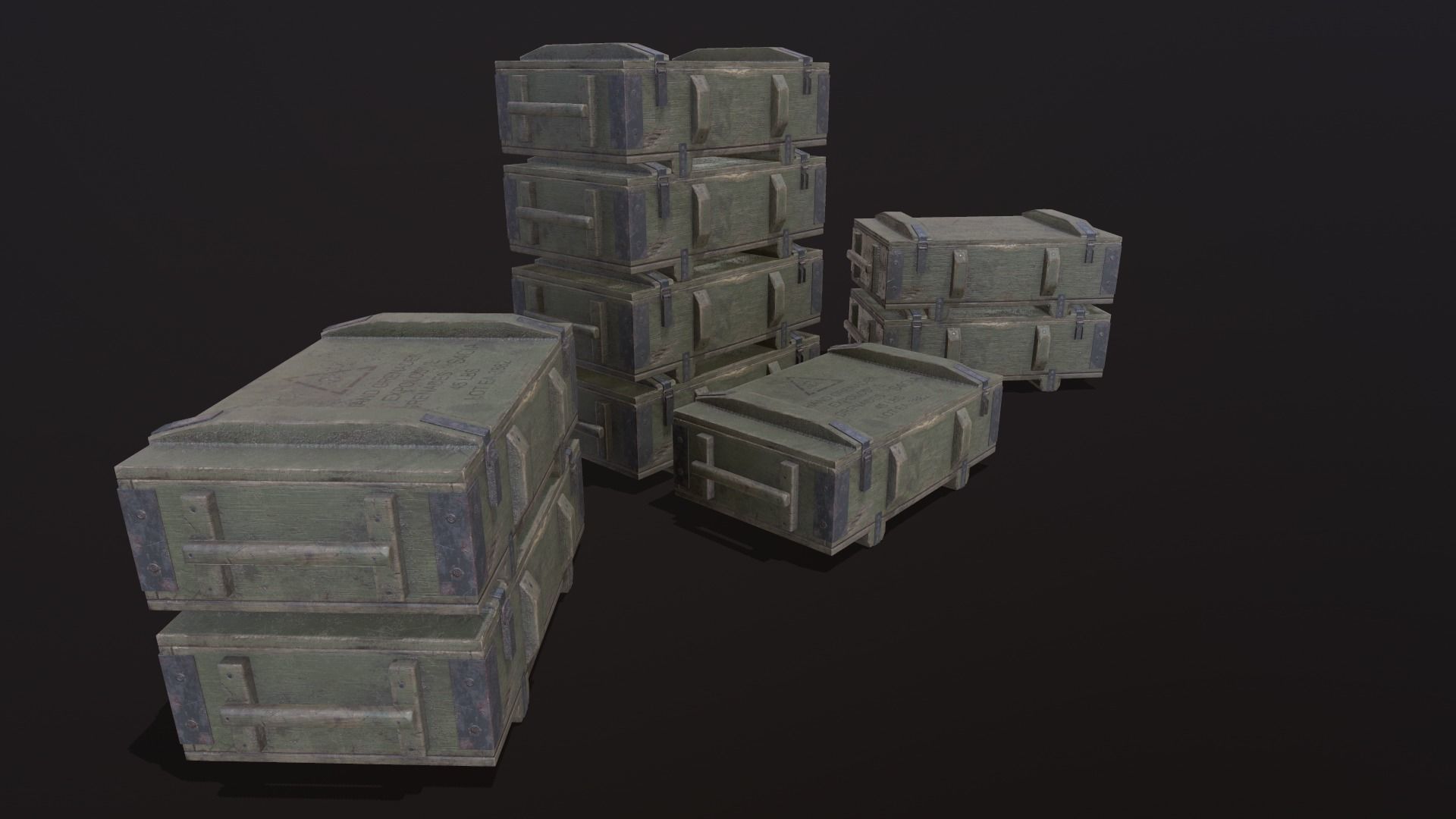 Military crate Free low-poly 3D model_1