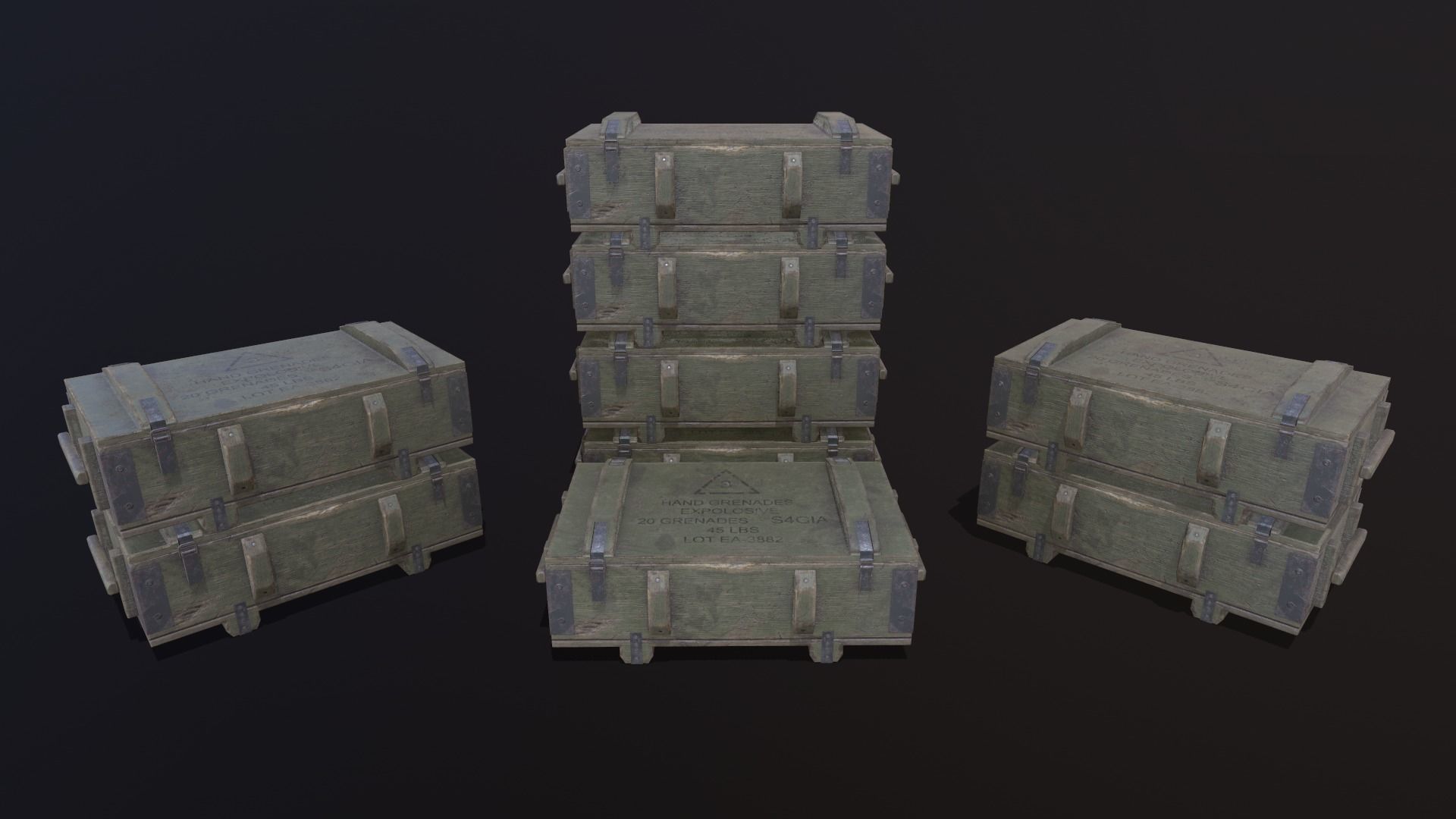 Military crate Free low-poly 3D model_0