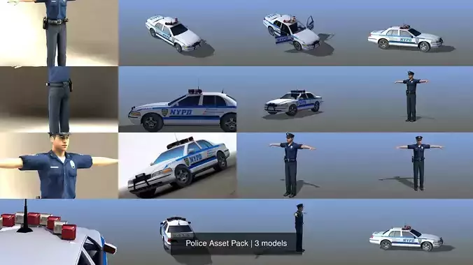 Police Asset Pack 3D Model Collection