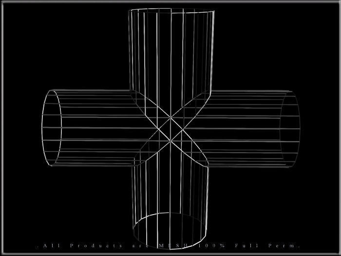 Wire Pipe Cross - Joint  Low-poly 3D model_3