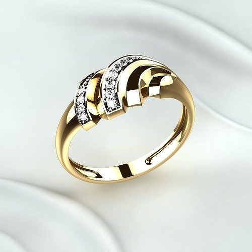 Rhodium Plating Fashion Gold Ring 3D print model