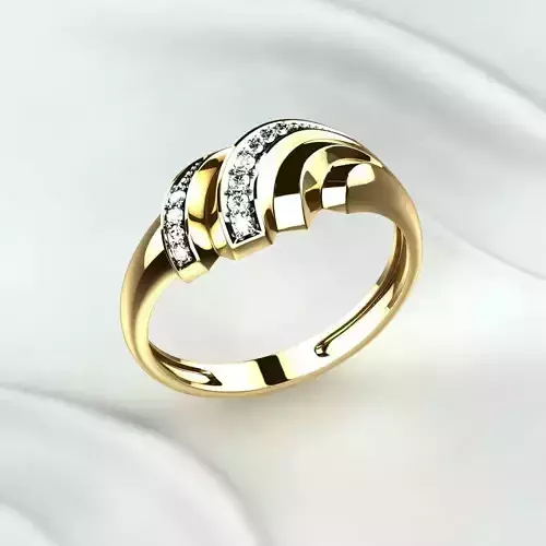 Rhodium Plating Fashion Gold Ring 3D print model
