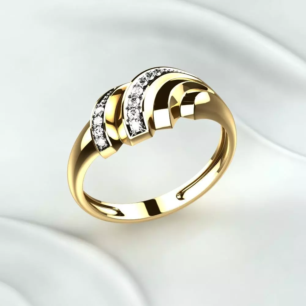 Rhodium Plating Fashion Gold Ring 3D print model