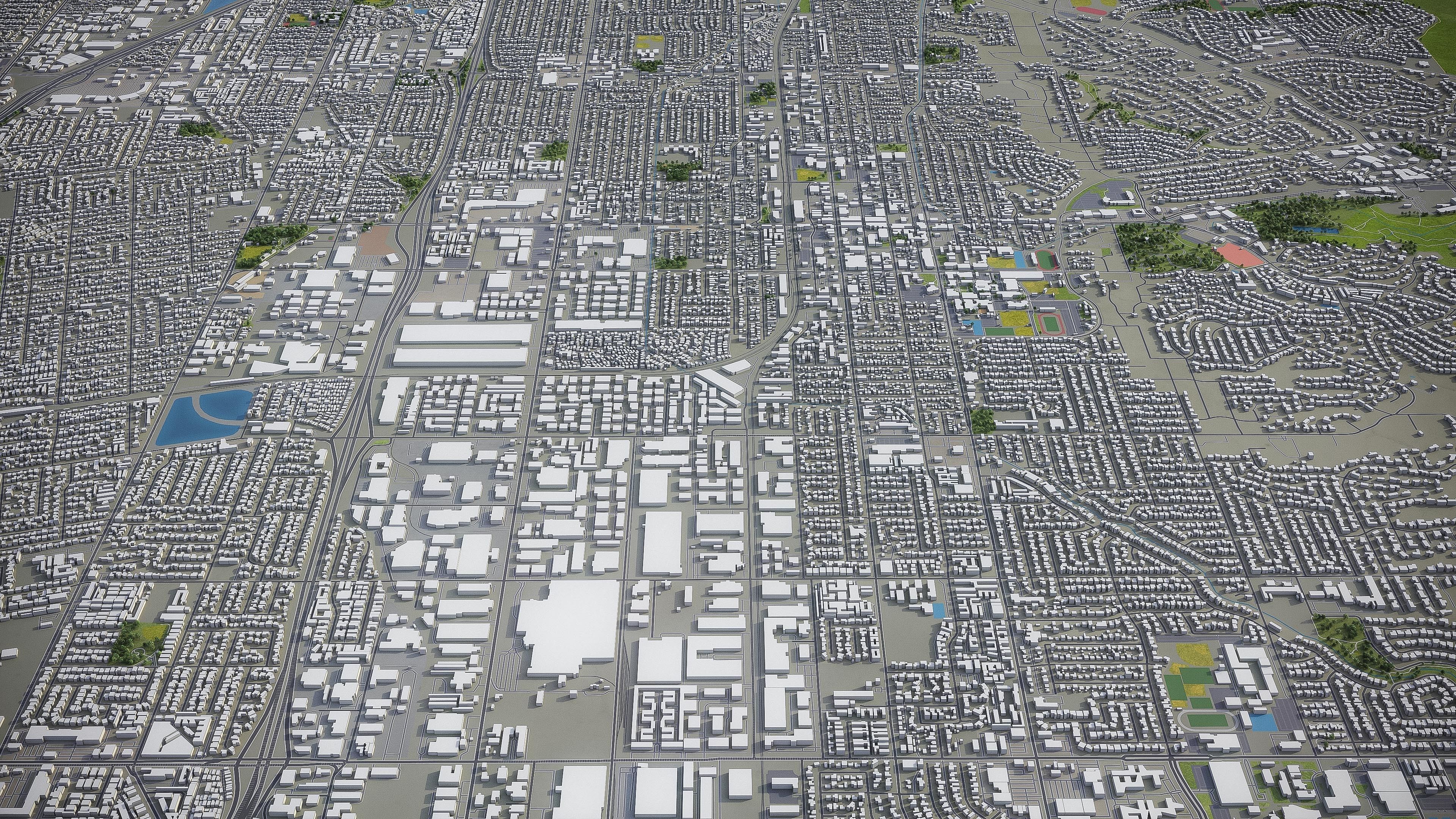 Fullerton  Low-poly 3D model_5