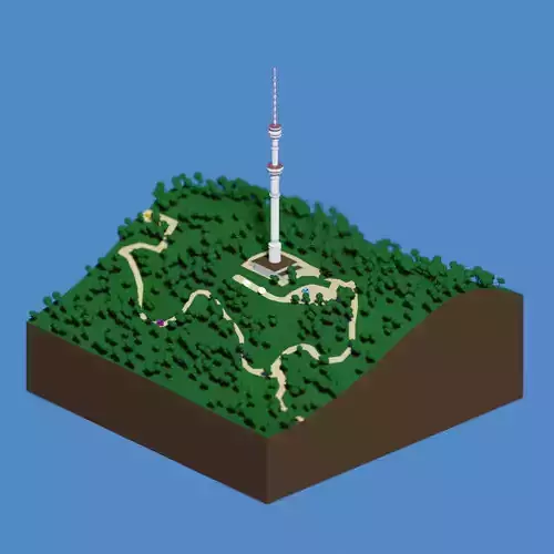 Koktobe tower Free low-poly 3D model