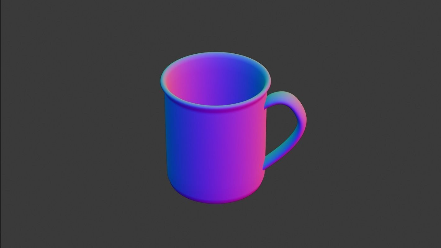 The Yellow Mug Low-poly 3D model_4