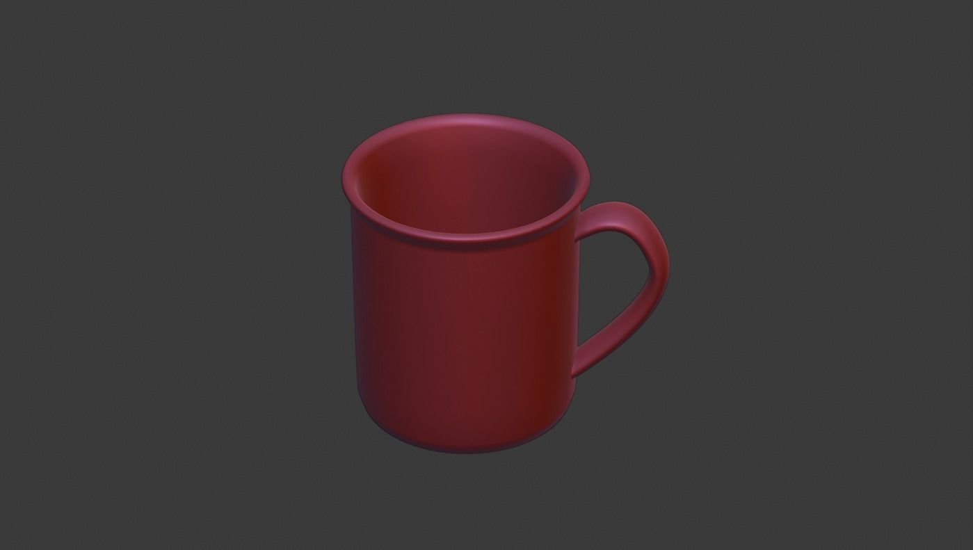 The Yellow Mug Low-poly 3D model_3