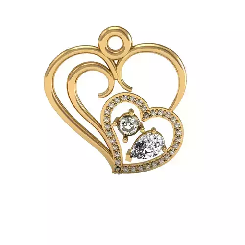 Pendant heart gold with diamonds