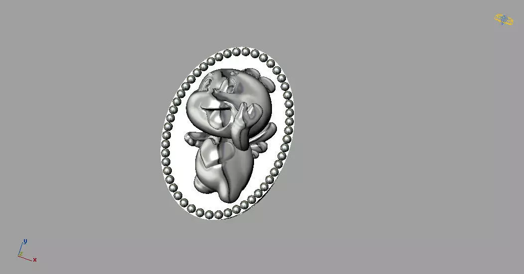 Gold Cartoon Bead 3D print model
