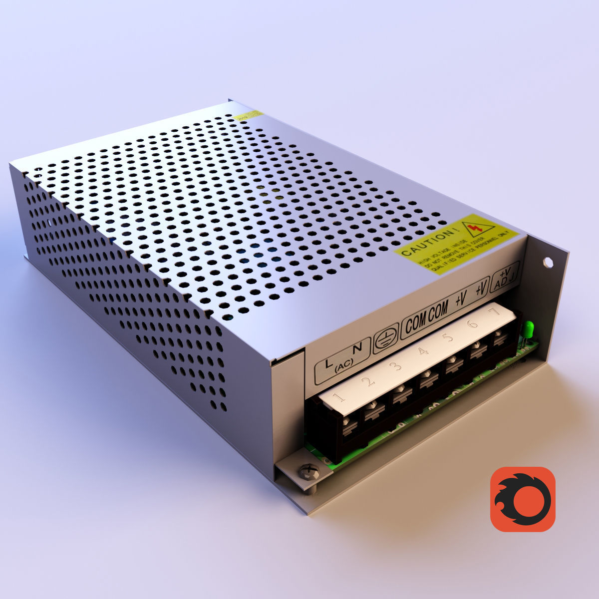 Power adapter LED 3D model_20