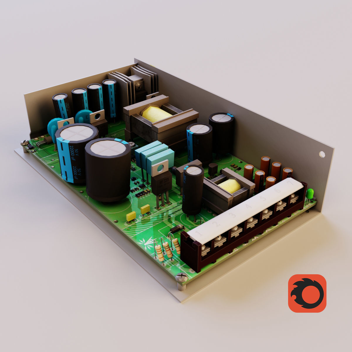 Power adapter LED 3D model_21