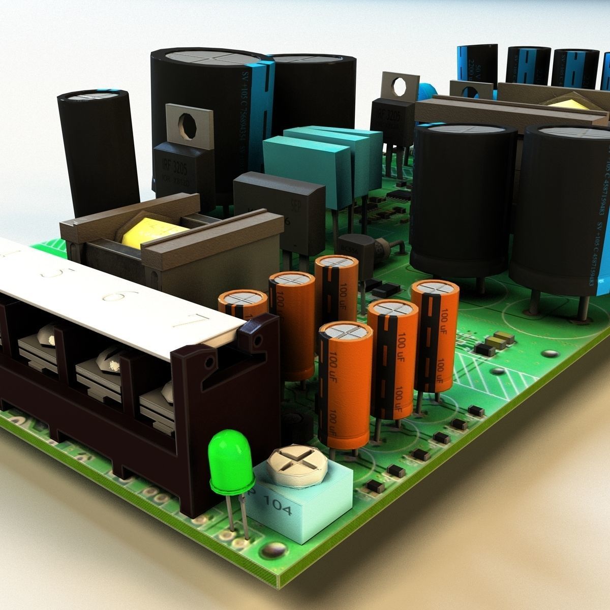 Power adapter LED 3D model_12