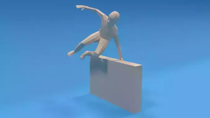 Low Poly Kid Jumping a Wall
