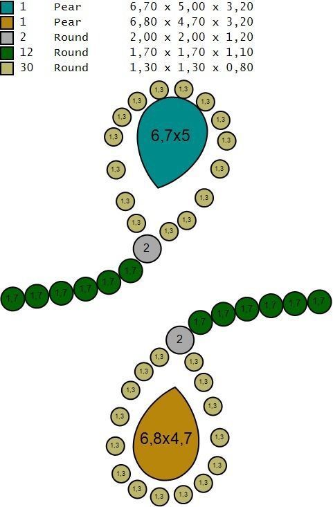 Pear-shaped Rubies and Diamonds Ring 3D print model_7