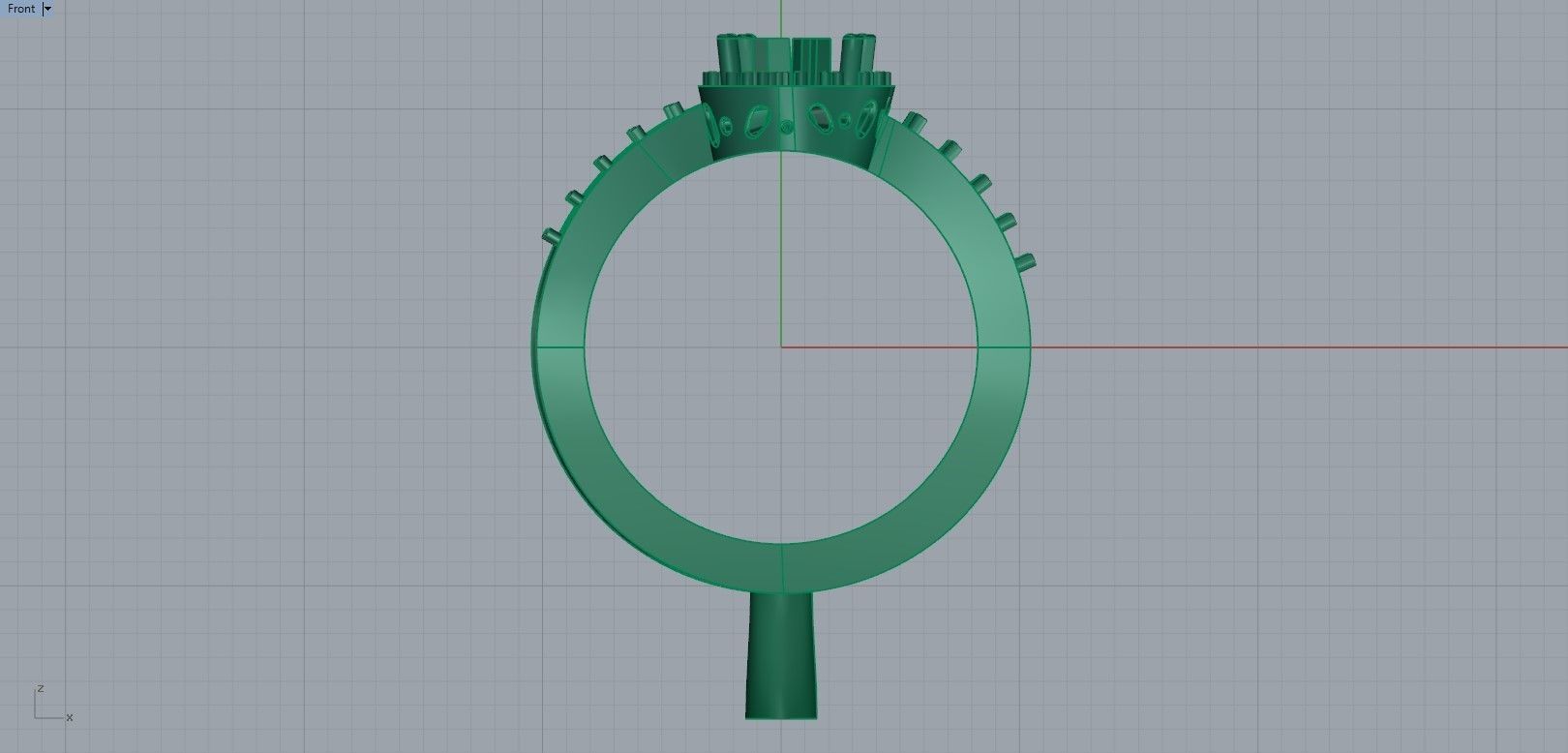 Pear-shaped Rubies and Diamonds Ring 3D print model_23